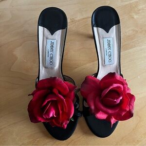 Vintage Jimmy Choo Rose Strappy Sandals in Black - Size 40 (9)